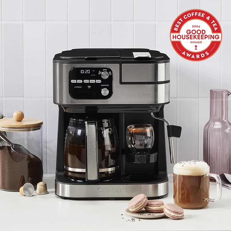 Cuisinart Coffee Center Barista Bar 4-in-1 Coffee Maker, Single-Serve Pods Compatible, Coffeemaker, Three Brewing Sizes, SS-4N1MBNAS, Black