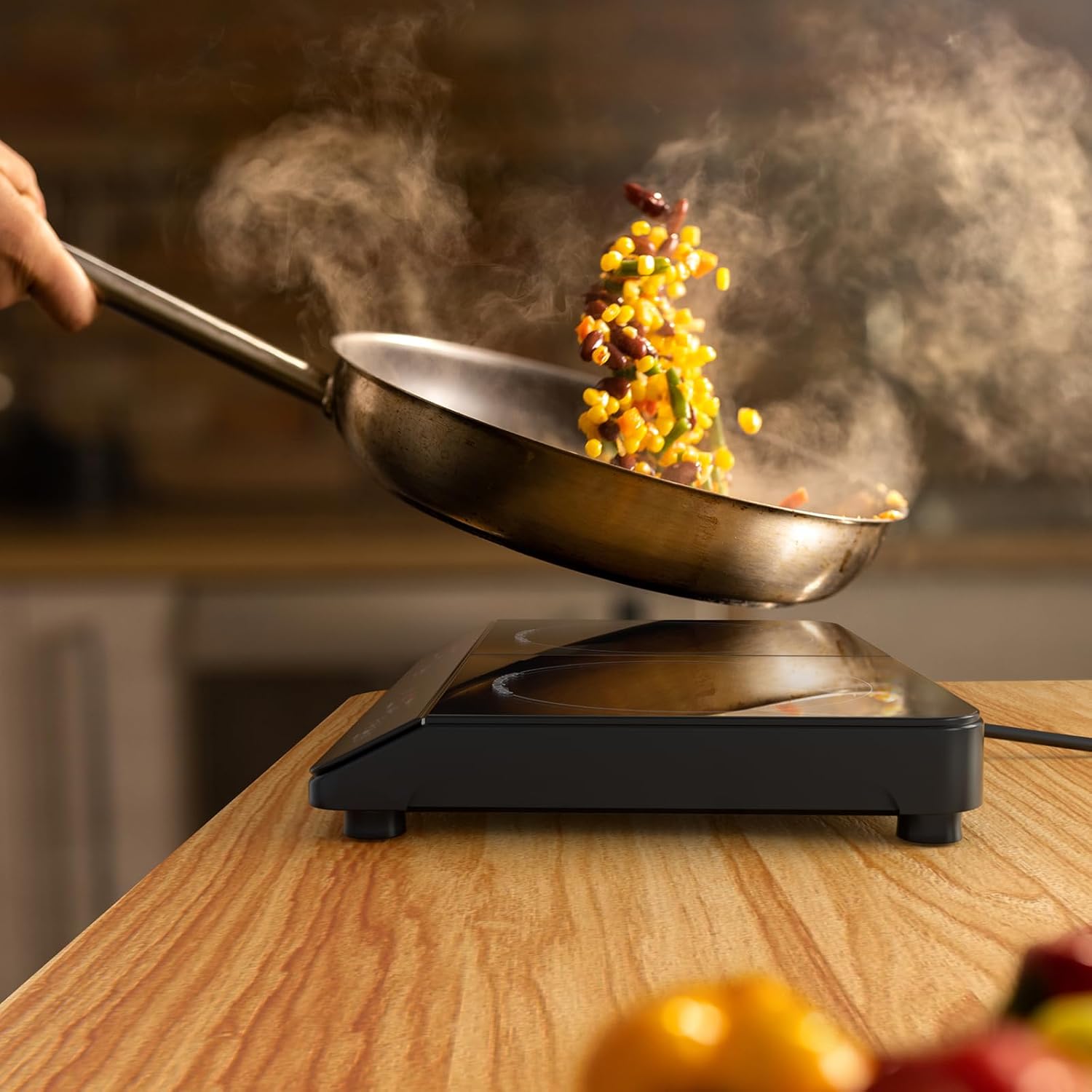 Double Induction Cooktop 1800W Dual Burner Induction Cooker 2 Burners Electric Countertop Stove With 9 Power Levels
