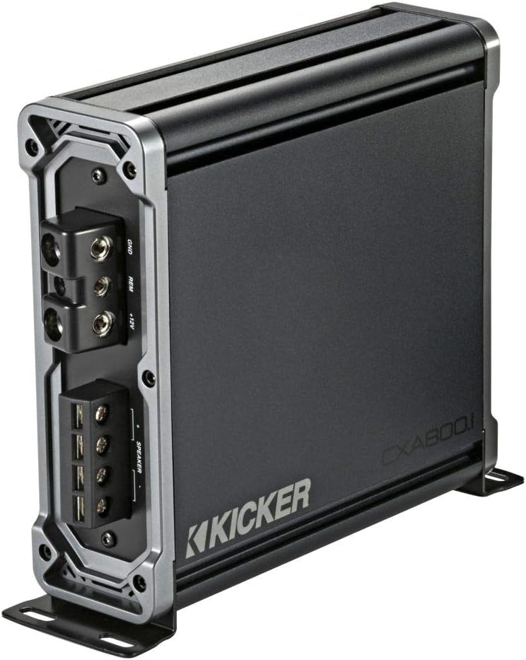 Kicker 46CXA8001T CX Series 1600 Watt Max Power Class D Amp Monoblock Car Audio Sub Vehicle Amplifier, Black