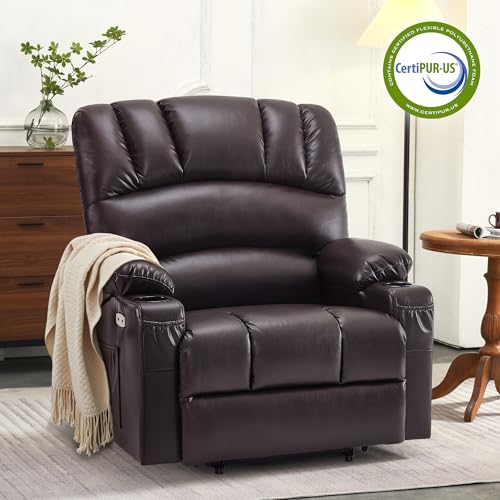 MCombo Oversized Power Lift Recliner Chair for Elderly, Lift Chair with Heat and Massage, Lift Recliner for Big and Tall, Cup Holders
