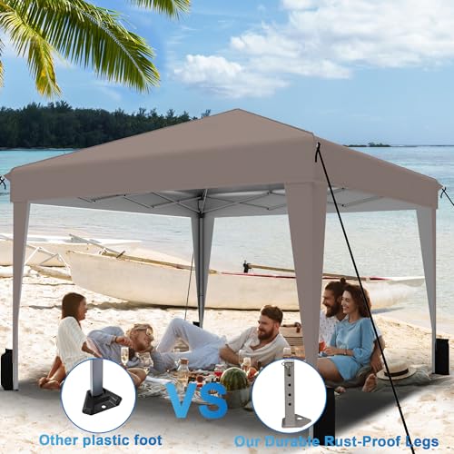 SANWAY 10x10 Pop Up Canopy Tent with Sidewalls x 4 &ndash; Easy Setup Canopy Tent, Waterproof, UV-Resistant