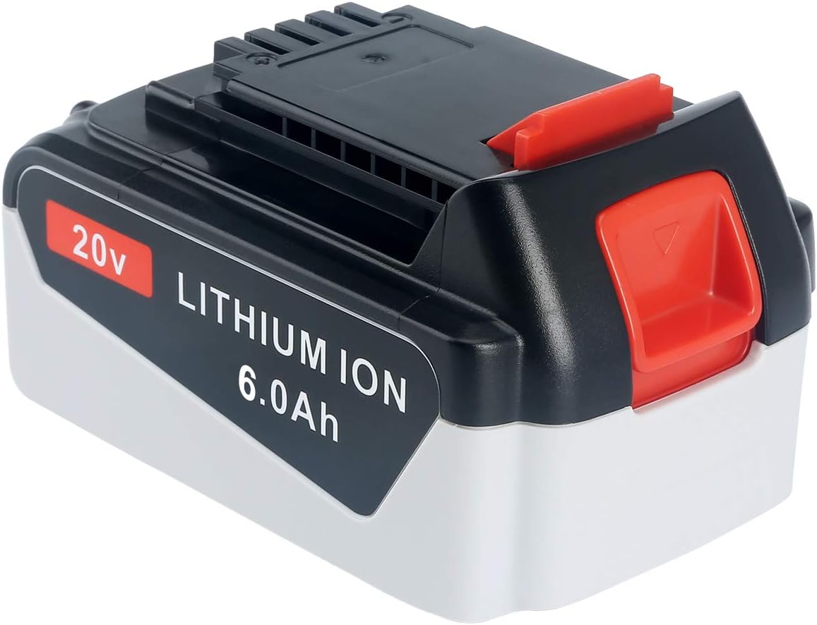 Biswaye 2Pack 20V MAX 6.0Ah Battery Replacement for Black & Decker 20-Volt Max Lithium Battery LBXR20 LB2X3020-OPE LBXR2020-OPE LB20 LBX20 LBX4020