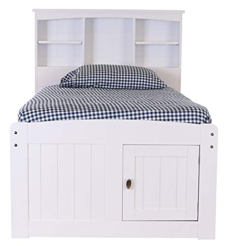 Discovery World Furniture White Full Bookcase Bed with 6 Drawers