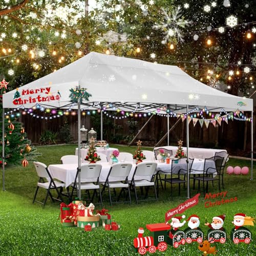 COBIZI 10x20 Heavy Duty Pop up Canopy Tent with 6 sidewalls Easy Up Commercial Outdoor Wedding Party Tents for Parties All Season Wind & Waterproof