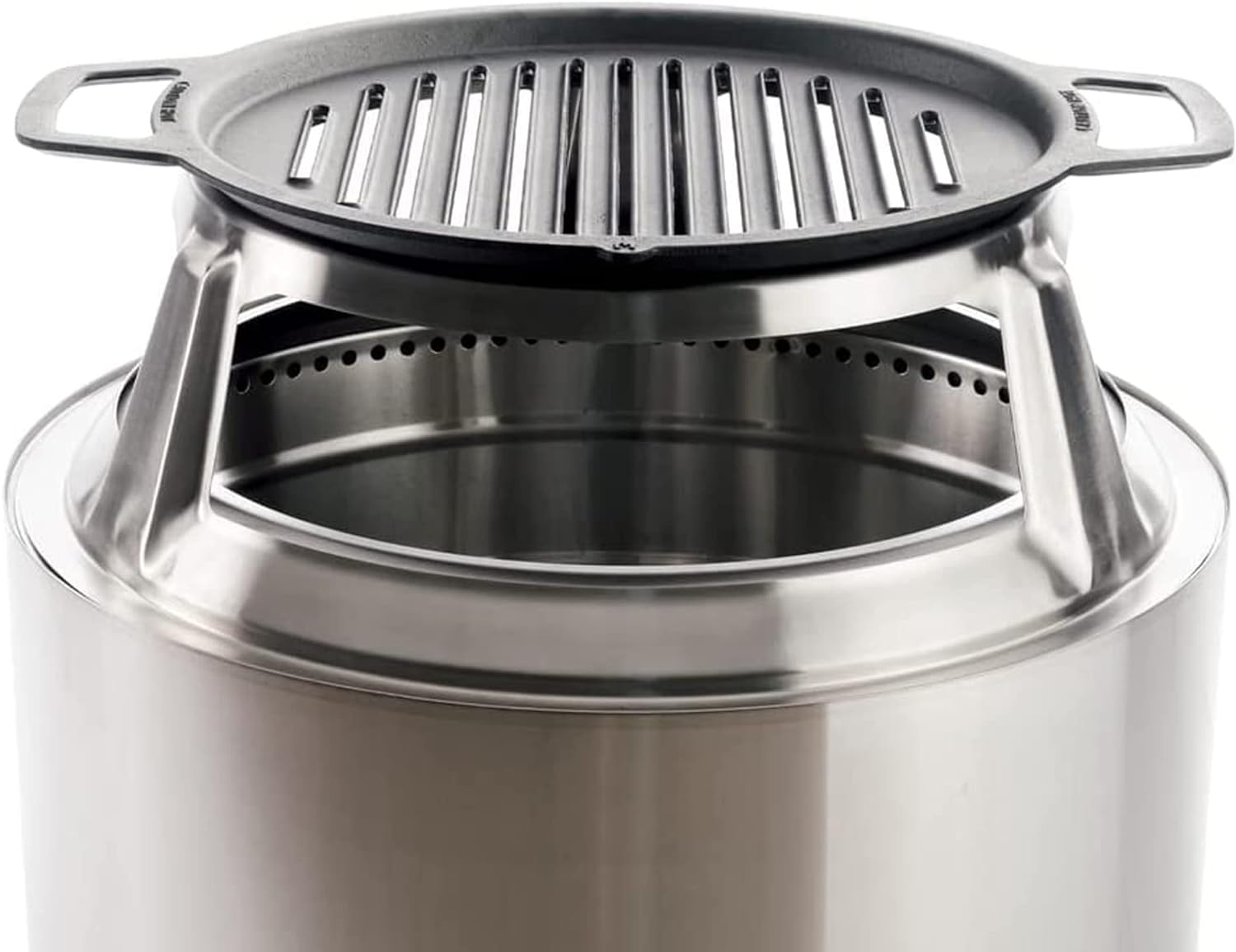Solo Stove Yukon 27 Grill Top and Hub, Cast Iron Cooktop with Stainless steel Hub for 8”Elevation, Addition for Yukon Fire Pit, Weight: 21.5lbs