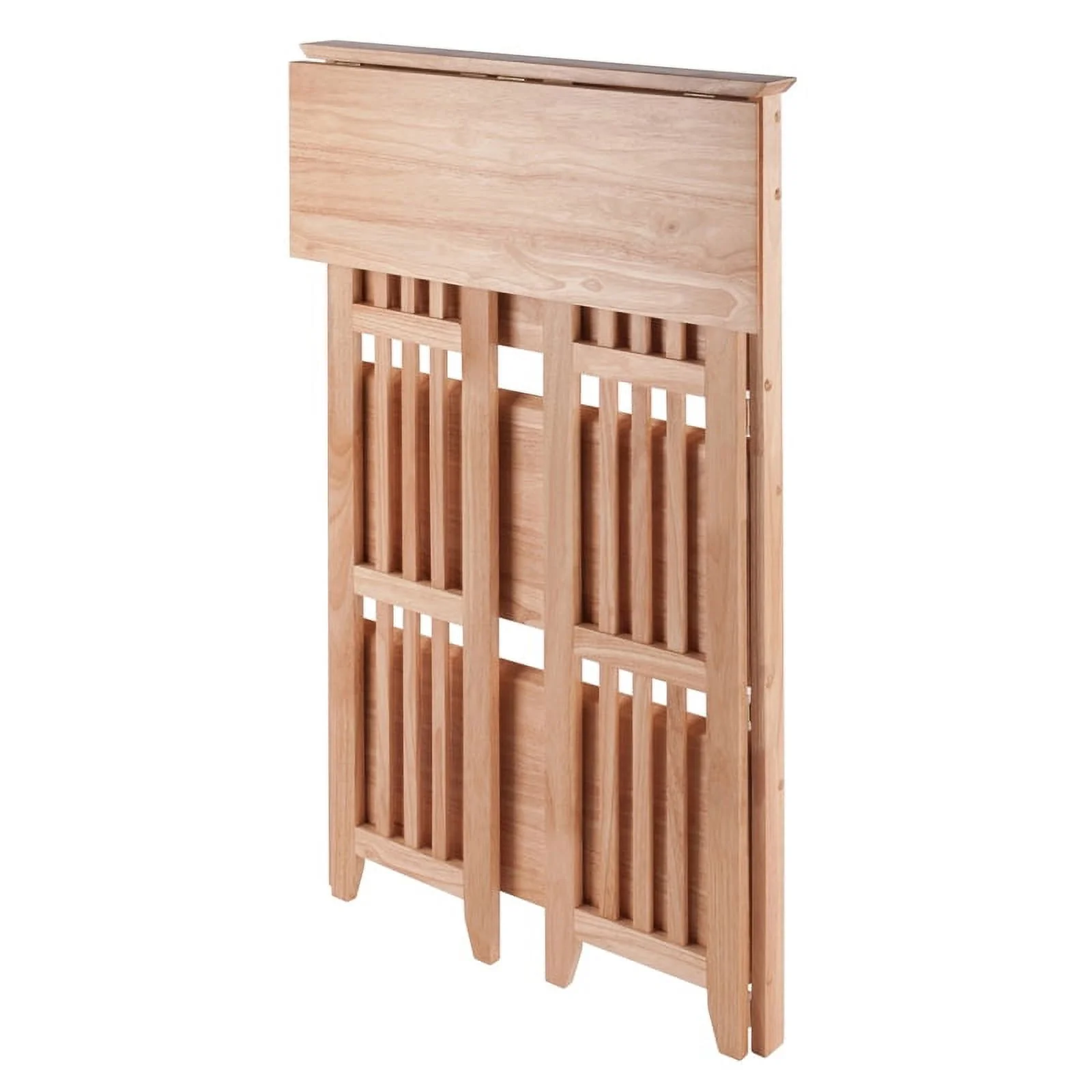 Bowery Hill 4-Tier Transitional Wood Folding Bookcase in Natural