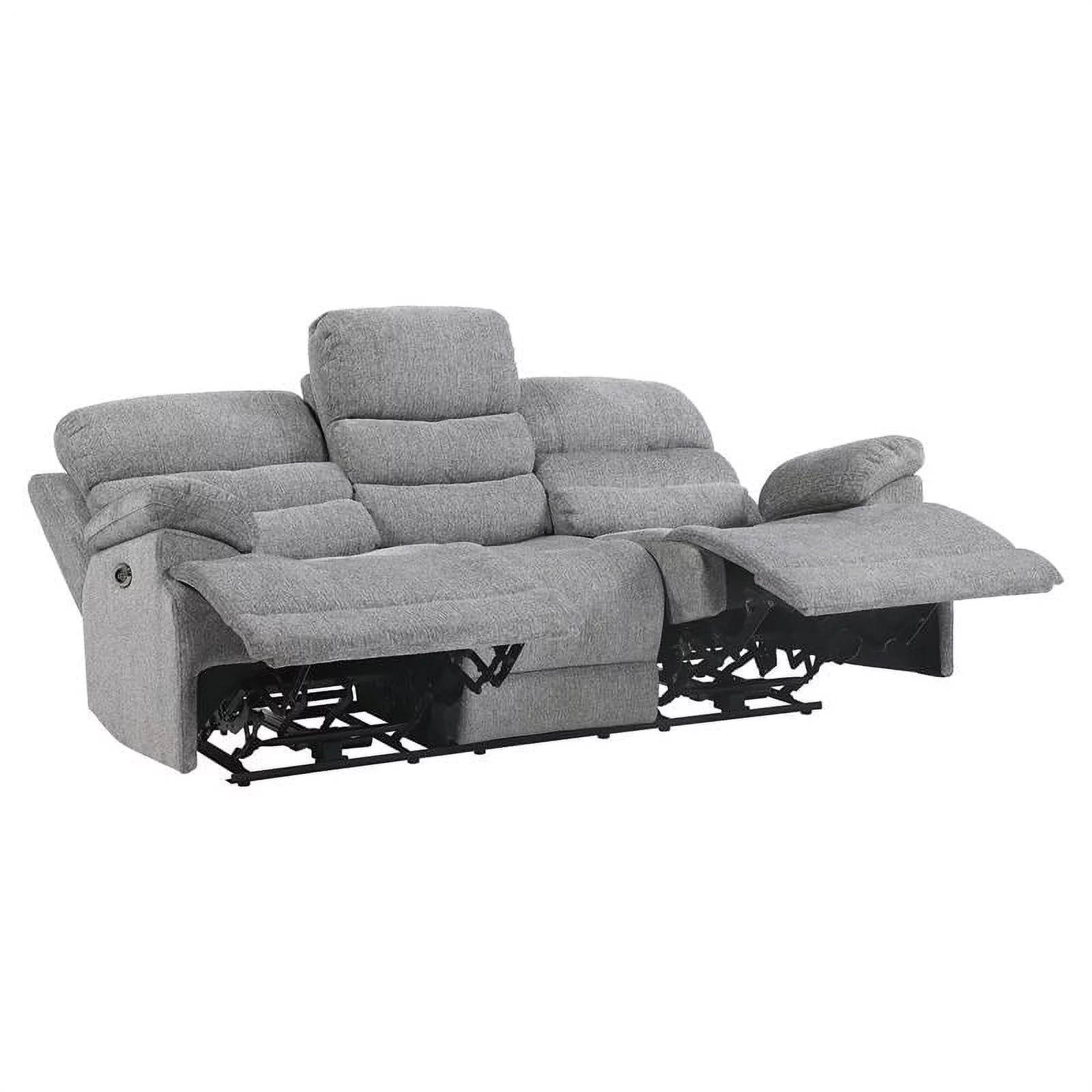 Lexicon Sherbrook Power Headrest Double Reclining Sofa with USB Port in Gray
