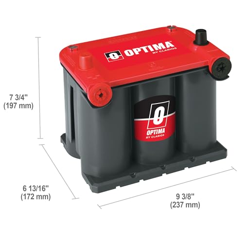 OPTIMA Batteries High Performance 75/25 RedTop Sealed AGM Car, Truck, and SUV Starting Battery, 720 CCA, Dual SAE and GM Terminals, Maintenance Free