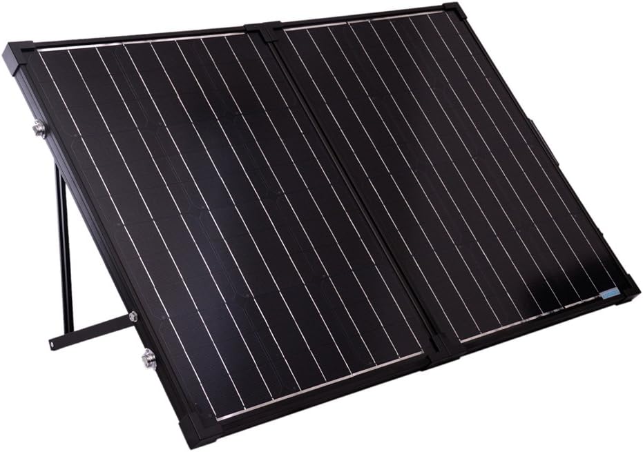 Renogy 100W 12V Monocrystalline Off Grid Portable Foldable 2pcs 50W Solar Panel Suitcase Built-In Kickstand