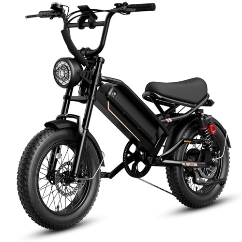 Electric Bike for Adults, 1500W 28MPH Max 55 Miles Electric Motorcycle with 48V Removable Battery, 16'' Fat Tire Full Suspension