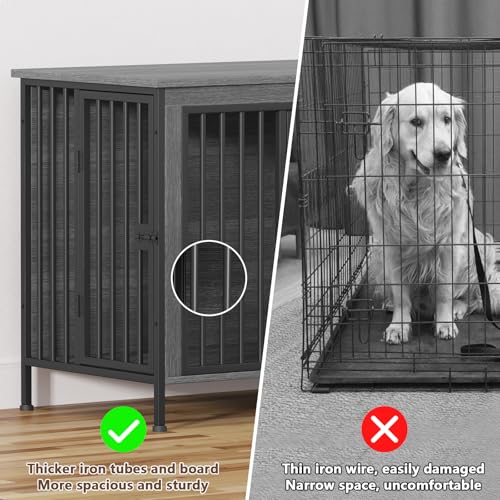 EasyCom 39.96" XL Wooden Large Dog Crate Furniture for Medium and Large Breed