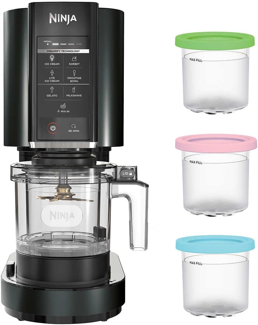 Ninja CN301CO CREAMi Ice Cream Maker, for Gelato, Mix-ins, Milkshakes, Sorbet, Smoothie Bowls & More, 7 One-Touch Programs