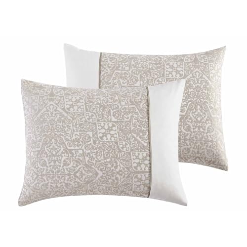 Riverbrook Home 100% Polyester Comforter Set, Queen, Hillcrest - Ivory/Gold, 9 Piece Set