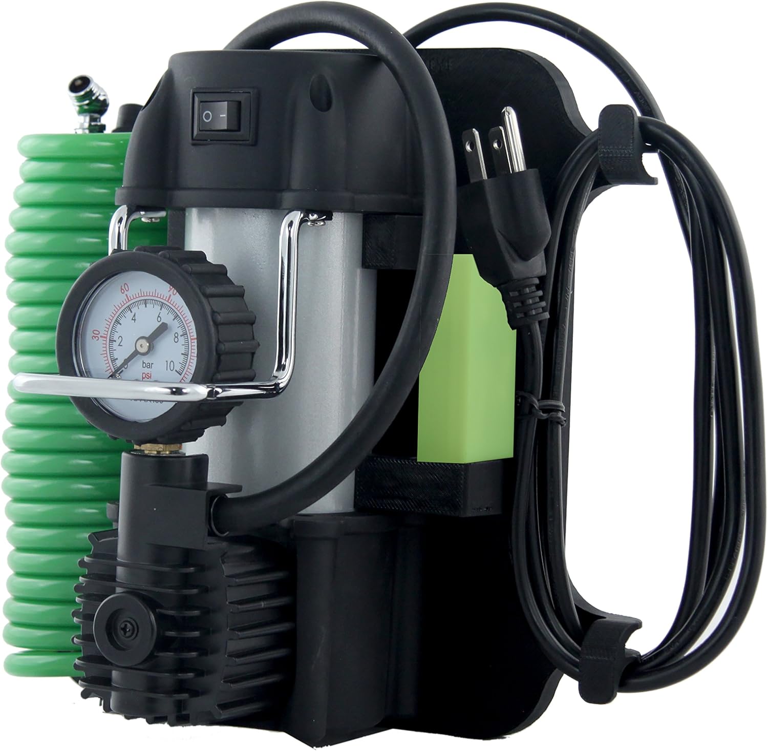 Slime 40045 Home Tire Inflator, Wall Mounted 120v, SUV, 4x4 Air Compressor, Heavy Duty, 2X Pro Power, Heavy Duty, with Analog 150 psi Dial Gauge