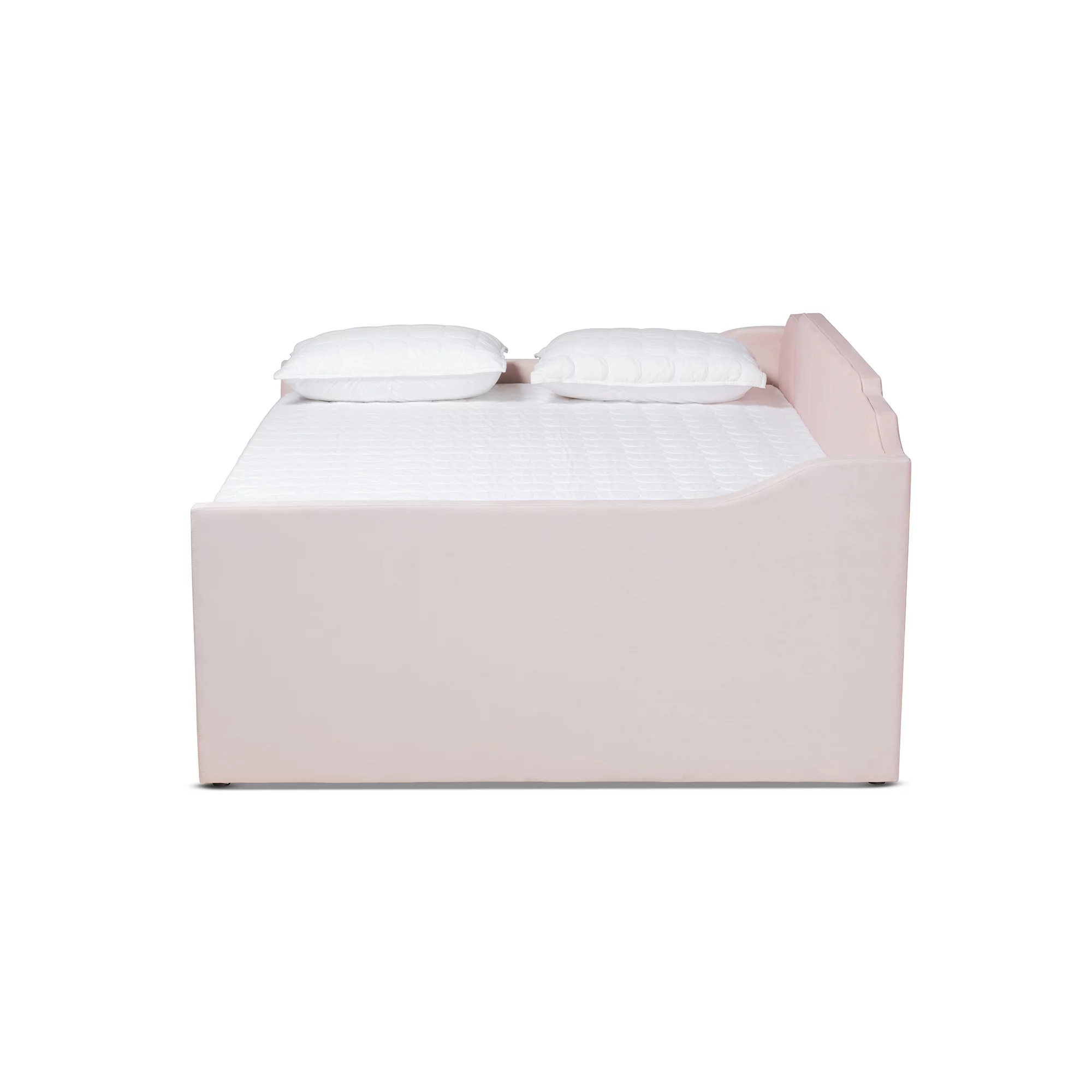 Baxton Studio Lennon Modern Engineered Wood with Trundle Daybed, Queen, Pink