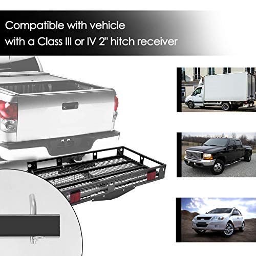 IRONMAX Hitch Cargo Carrier with Ramp, Heavy Duty Folding Mobility Scooter Wheelchair Hitch-Mounted Carrier for Car, Truck, SUV, RV