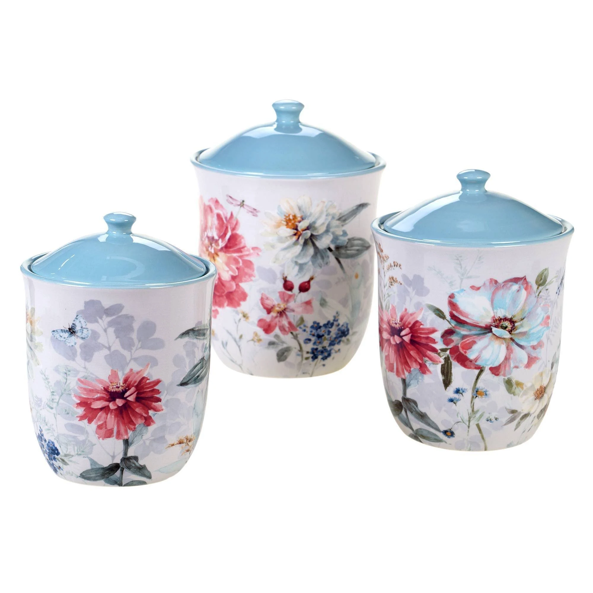 Certified International Spring Bouquet 3-Piece Canister Set