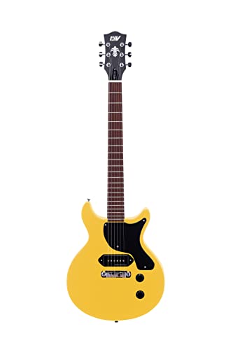 IYV 6 String ILJR-200 Solid Basswood Body Electric Guitar, TV Yellow, Right