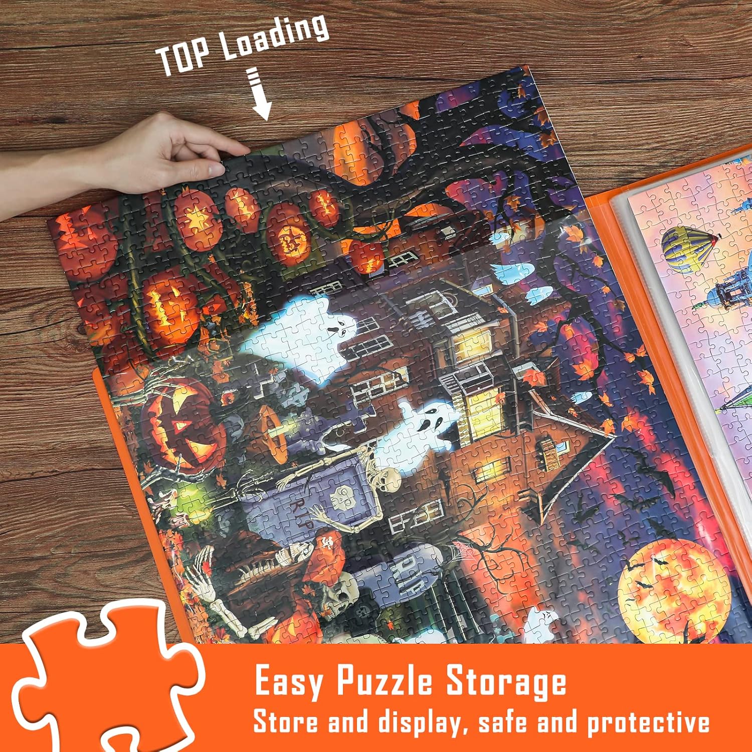 HXMARS Puzzle Storage Folder for 1000-Pieces: Large Capacity Jigsaw Puzzles Organizer Portable with 10 Pockets