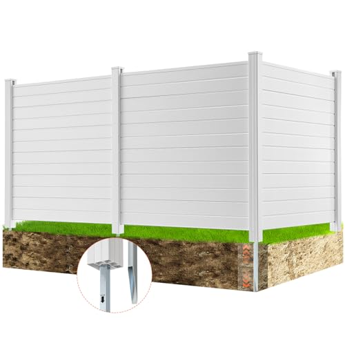 VEVOR Outdoor Privacy Screens, 50" W x 50" H Air Conditioner Fence, Pool Equipment Enclosure, Horizontal Vinyl Privacy Fence