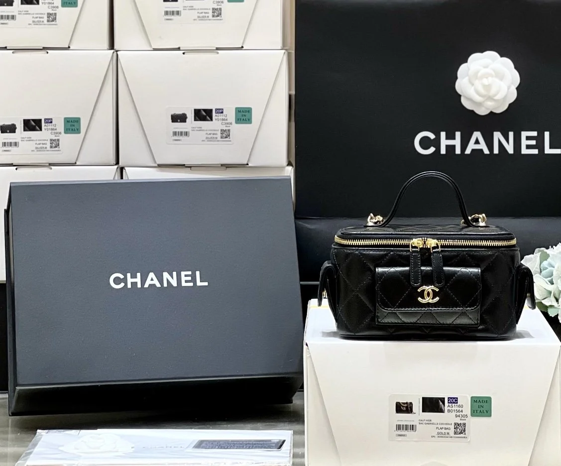 Chanel Vanity Bag With Strap Black For Women, Women&rsquo;s Bags 6.6in/17cm AP3017 B09208 94305