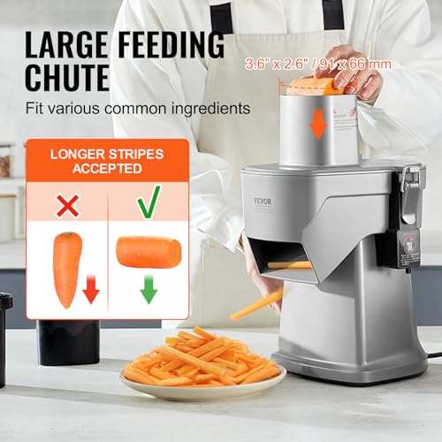 VEVOR Electric Vegetable Slicer, 4 in 1 Multifunctional Food Cutter, 200W Vegetable Chopper for Slicing Shredding Dicing and Slitting