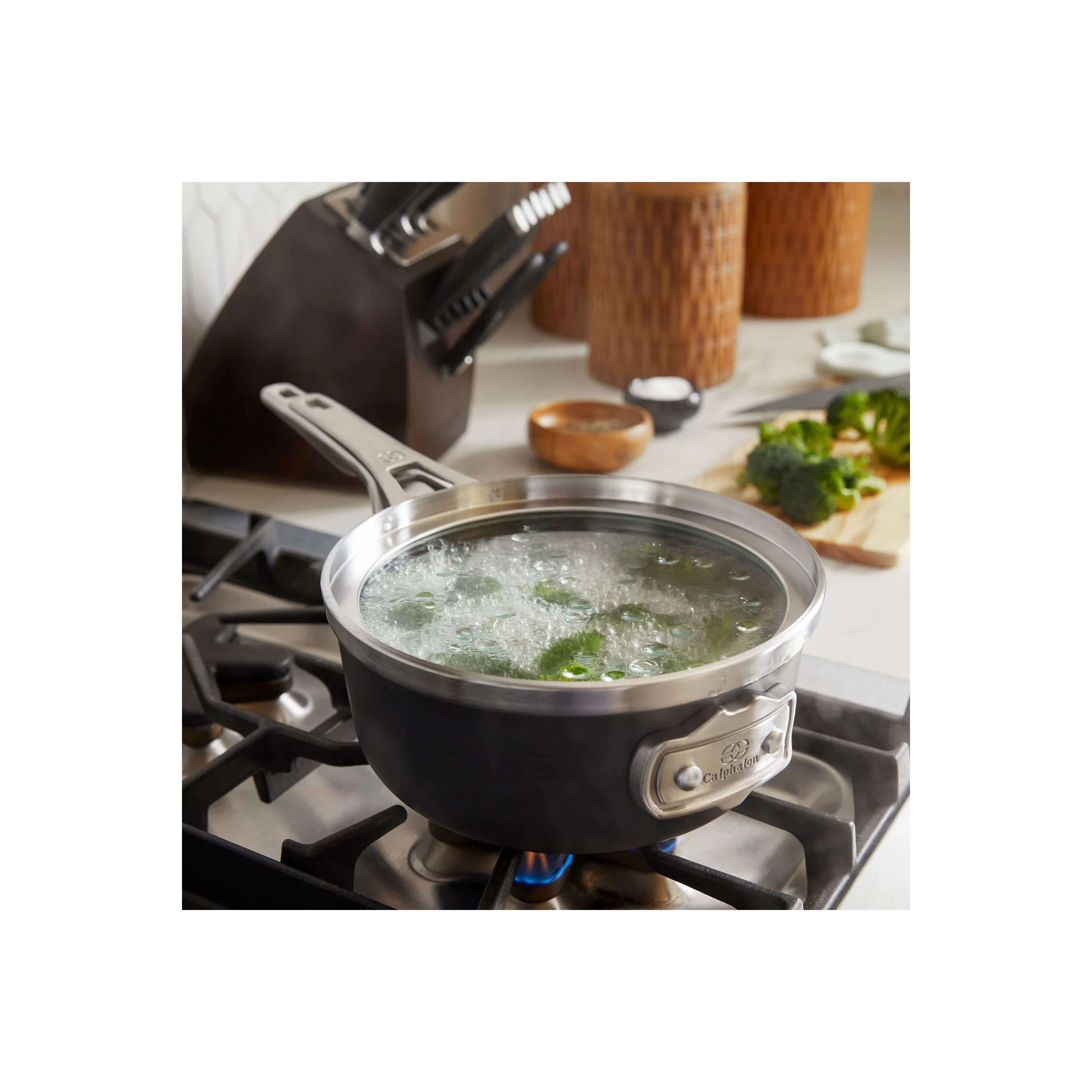 Calphalon Premier Space-Saving MineralShield Nonstick 12-Quart Stock Pot with Lid