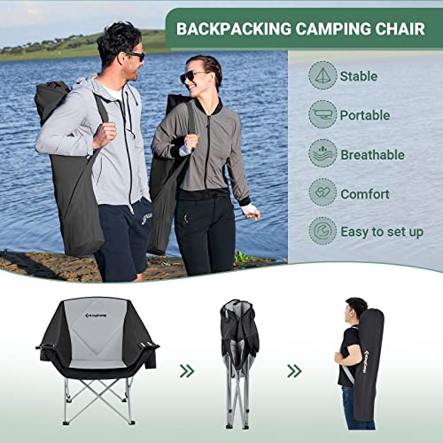 KingCamp Oversized XL Camping Chair, Heavy Duty 500lbs Folding Couch for Adults