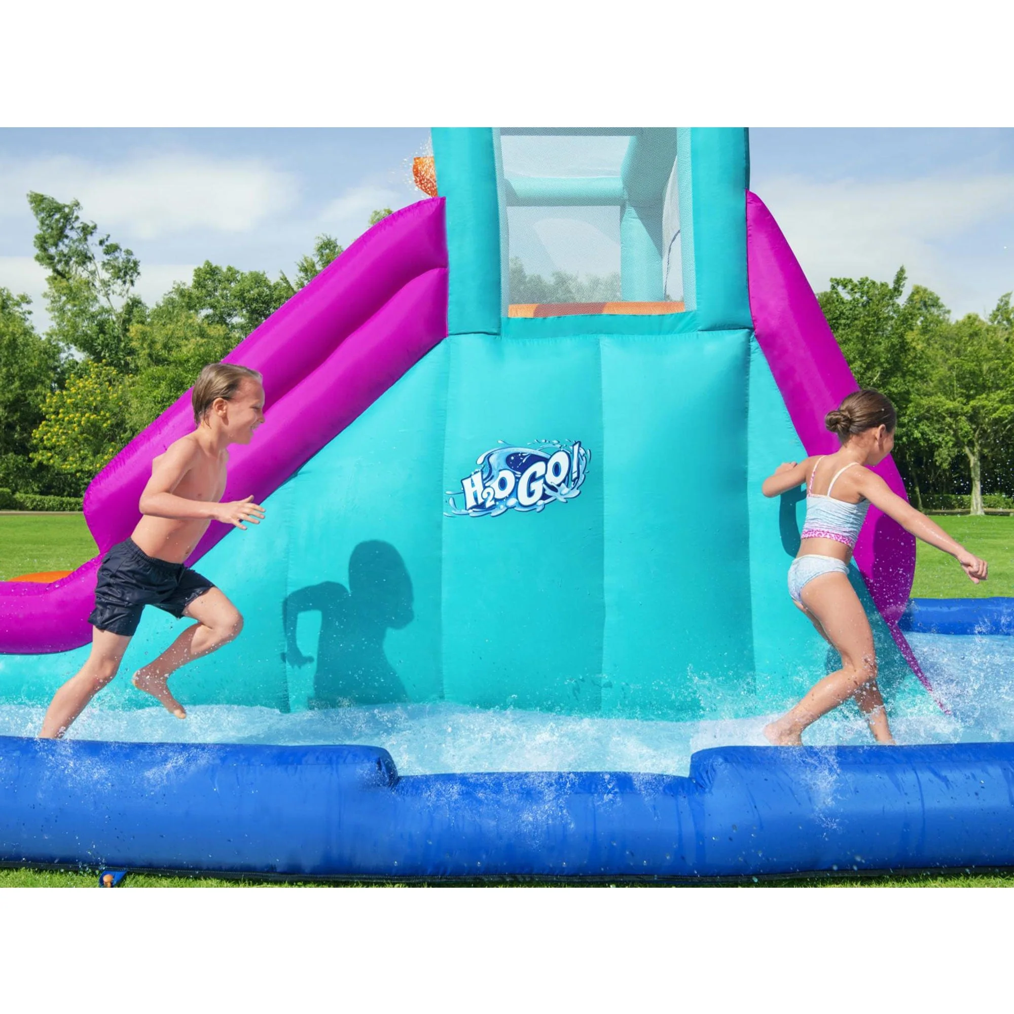 Bestway H2OGO! Triple Splash Course Inflatable Mega Water Park with Inflatable Water Slide