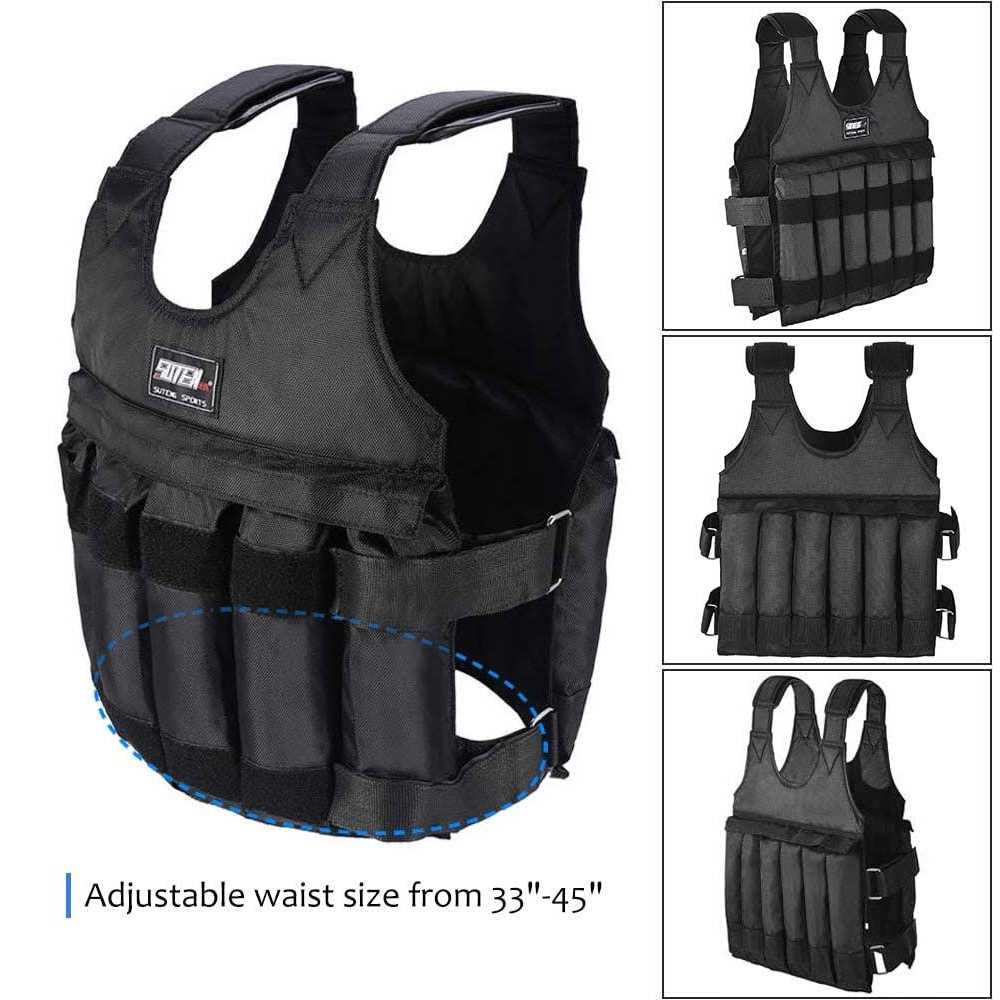 Adjustable weighted vest with weights included Strength training vests for men women workout Body weight jacket for exercise running with belt and