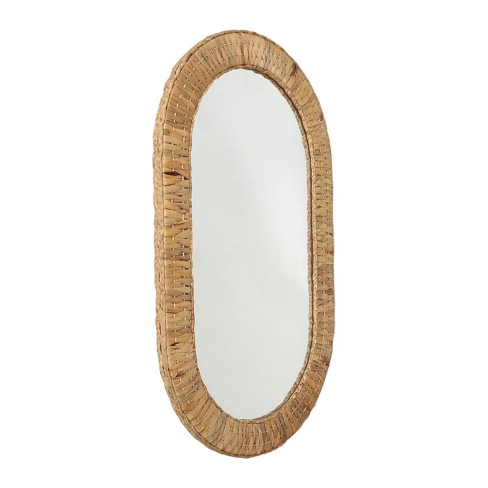 Oasis Grass Oval Rattan Woven Boho Wall Mirror