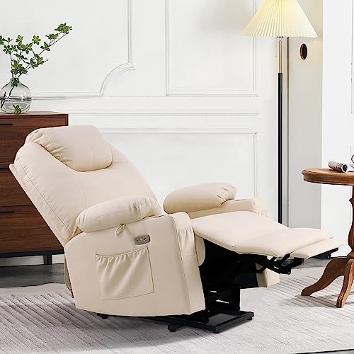 MCombo Dual Motor Large Power Lift Recliner Chair for Elderly, Lay Flat Lift Chair with Heat and Massage, Big Lift Recliner for Tall People