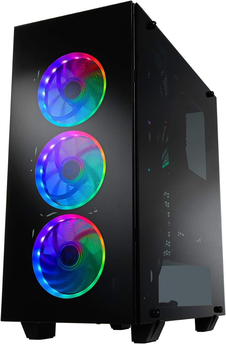 FSP ATX Mid Tower PC Computer Gaming Case with 3 Tempered Glass Panels and 4 ARGB Fans (CMT510 Plus) …