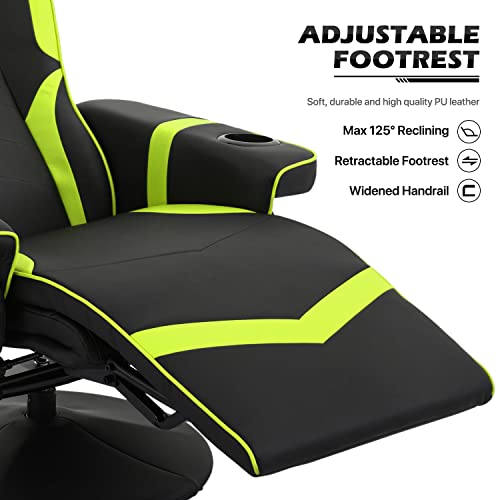 MoNiBloom Video Gaming Chair Racing Style Single Living Room Sofa Recliner with Detachable Headrest