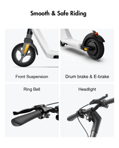 OKAI Zippy Electric Scooter - 15.5 Miles Range & 15 MPH, 500W Peak Motor, 8" Flat-Free Tires, Foldable Electric Scooter for Adults and Teens
