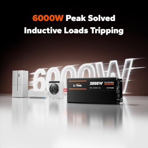 LiTime 24V 3000W All-in-One Solar Inverter Charger | 60A MPPT Solar Controller | Pure Sine Wave Output | Uninterrupted Power Supply | RS485