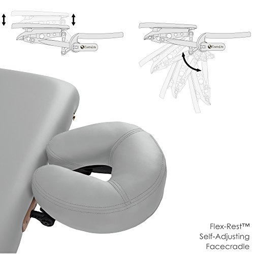 EARTHLITE Portable Massage Table Package AVALON – Reiki Endplate, Premium Flex-Rest Face Cradle & Strata Cushion, Carry Case (30”x73”)