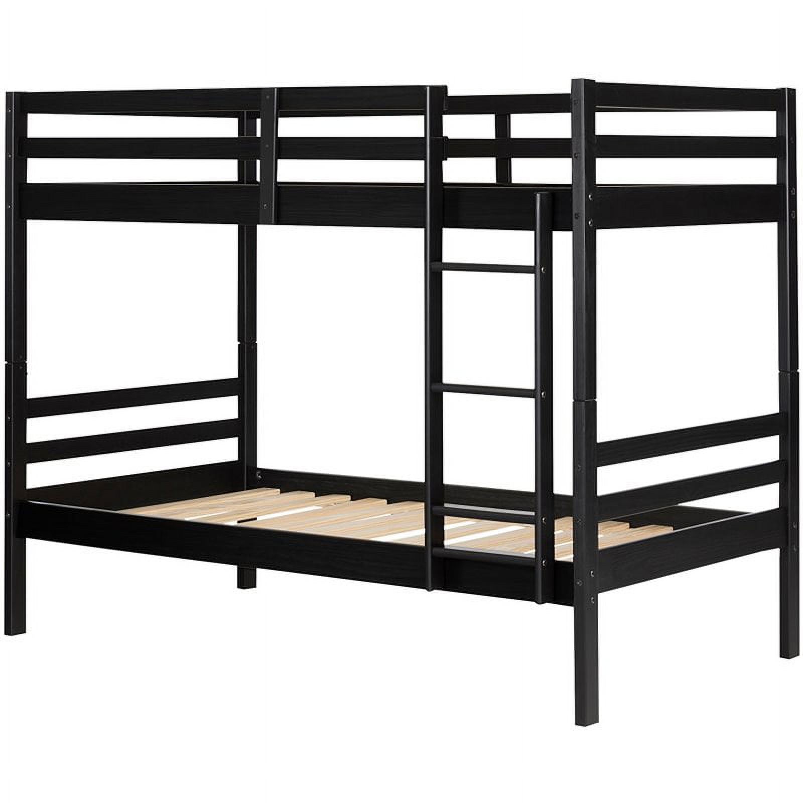 Pemberly Row Industrial Twin Over Twin Bunk Bed in Matte Black
