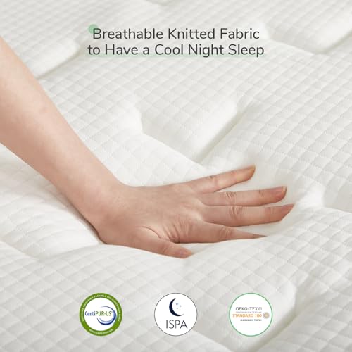 Novilla King Size Mattress 14 Inch, Hybrid Mattress King for Motion Isolation, Gel Memory Foam with Pressure Relief for Cool Night Sleep