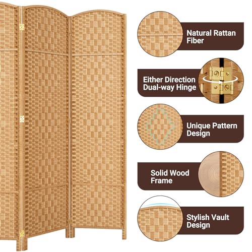 Room Divider, Room Dividers and Folding Privacy Screens, 16in Privacy Screen, 6 Panel Temporary Wall Partitions, 6ft Space Separation Panel Screen