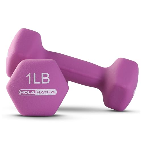 HolaHatha Neoprene Dumbbell Free Hand Weight Set with Rack, Ideal for Home Exercises to Gain Tone and Definition