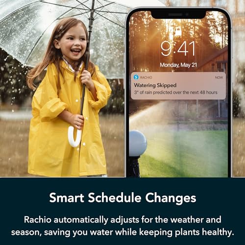 Rachio WiFi Smart Sprinkler Controller (8-Zone Irrigation Remote Control) &ndash; App-Based Scheduling, Local Weather Intelligence, Rain Skips