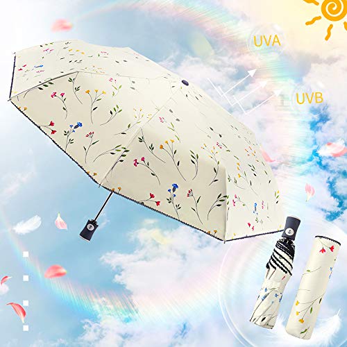 DBA FDJASGY UV Sun Umbrella Compact Folding Travel Umbrella Auto Open and Close for Windproof