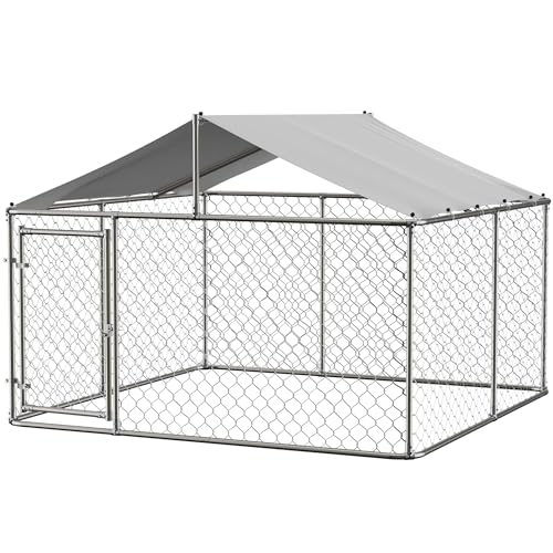 Outside Dog Kennel Pen with Roof