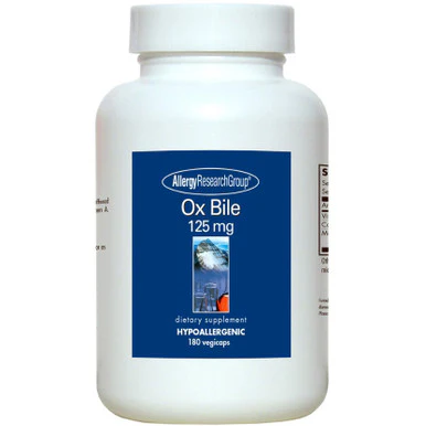 Allergy Research Group Ox Bile 125mg 180c - Kansas Nuitrition - HNZSDS