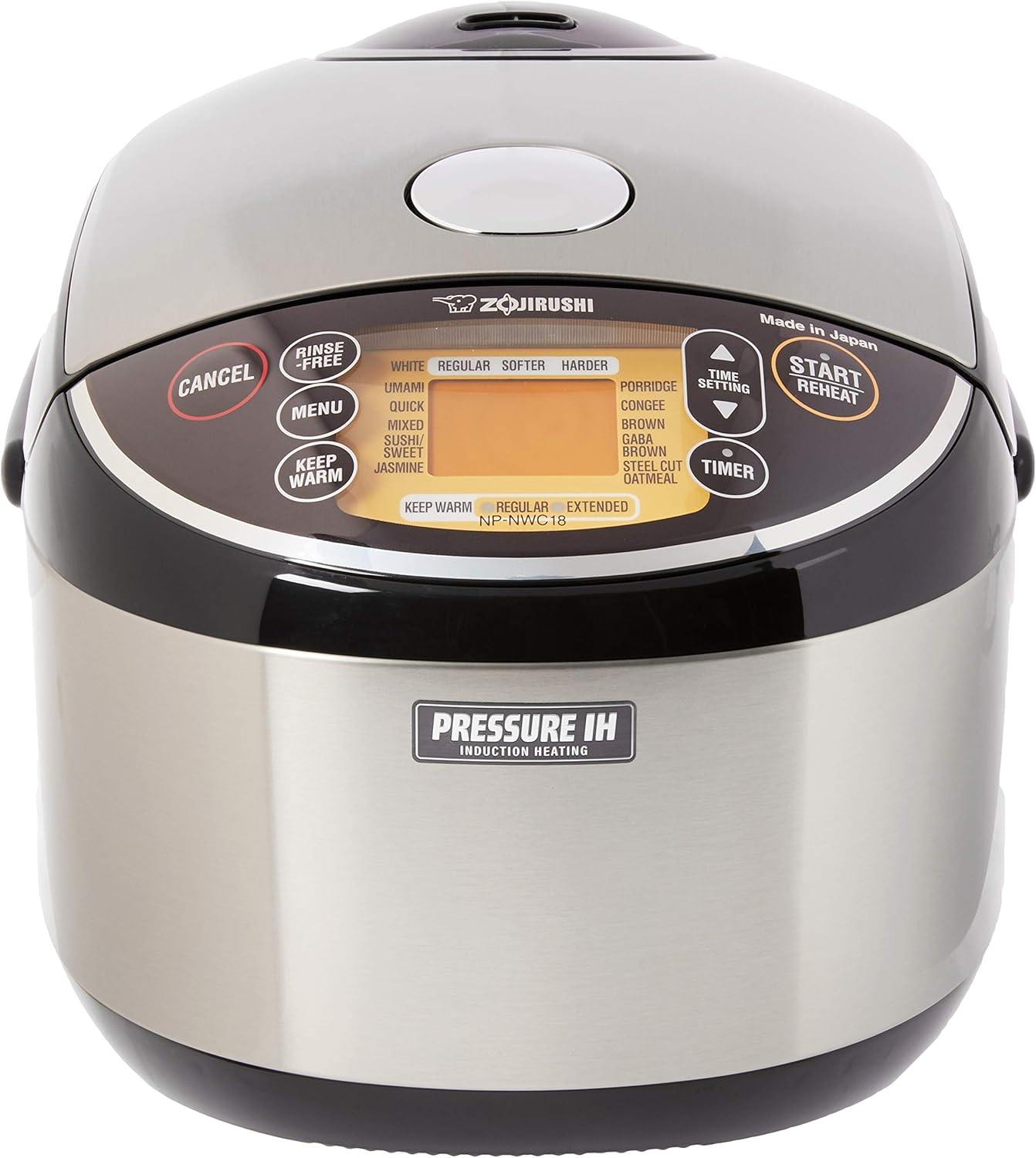 Zojirushi NP-NWC18 Pressure Induction Heating 10-Cup Rice Cooker and Warmer