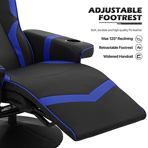 MoNiBloom Video Gaming Chair Racing Style Single Living Room Sofa Recliner with Detachable Headrest