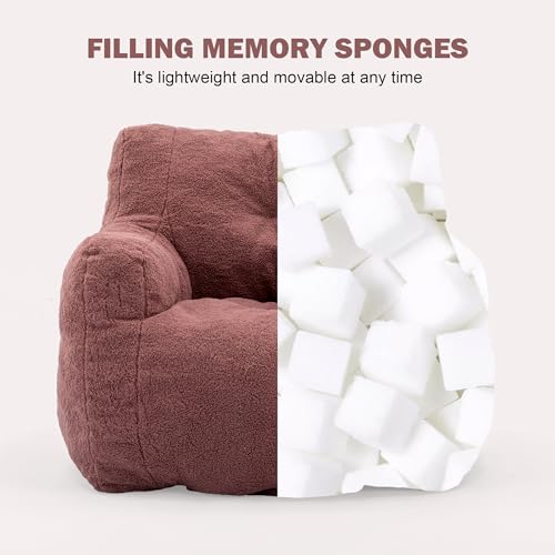 INMOZATA 3FT Bean Bag Chair for Adult Teens Kids(with Filler) Furniture - Soft Teddy Fabric Lazy Sofa Chair