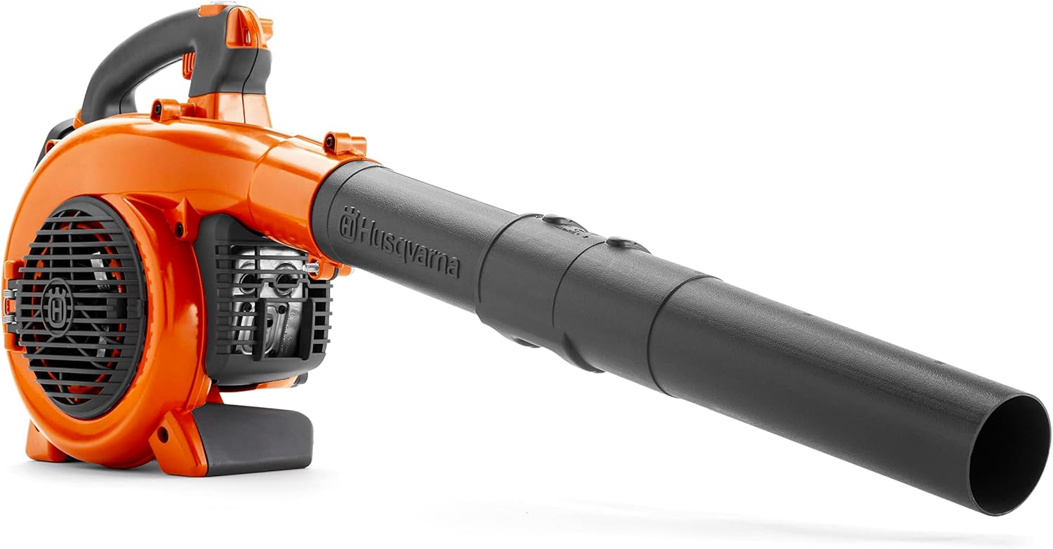 Husqvarna 125BVx Gas Leaf Blower, 28-cc 1.1-HP 2-Cycle Handheld Leaf Blower Vacuum Kit with Mulcher and Vac Bag, 470-CFM, 170-MPH