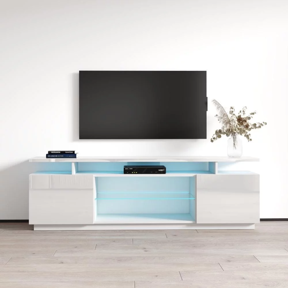 Meble Furniture Eva-K Modern 71-inch TV Stand White